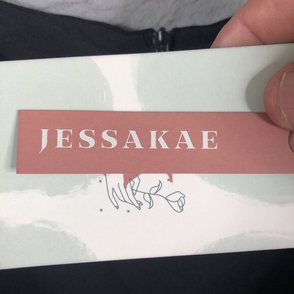 Jessakae Dress Womens Small Floral Jacquard Metallic Modern 3D Artsy NEW - Picture 7 of 16